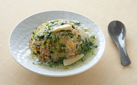 豆苗とかにのあんかけチャーハン