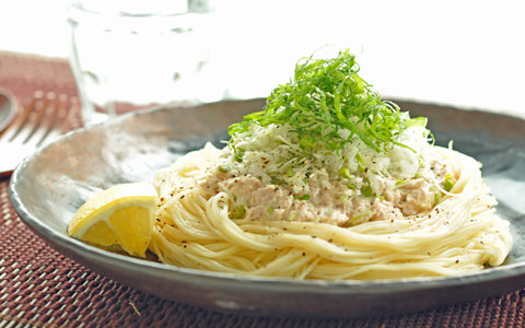 ツナとスプラウトの冷製おろしパスタ