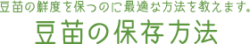 豆苗の鮮度を保つのに最適な方法を教えます。 豆苗の保存方法