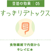 豆苗の効果05 すっきりデトックス 食物繊維で内側からキレイに★