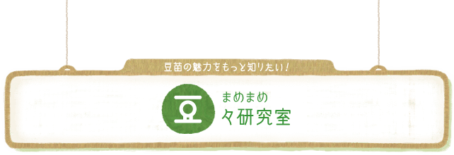 豆苗の魅力をもっと知りたい！ 豆々（まめまめ）研究室