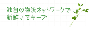 独自の物流ネットワークで新鮮さをキープ