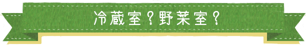 冷蔵室？野菜室？
