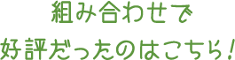 組み合わせで好評だったのはこちら！