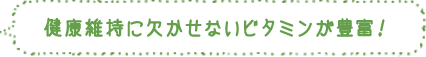 健康維持に欠かせないビタミンが豊富！