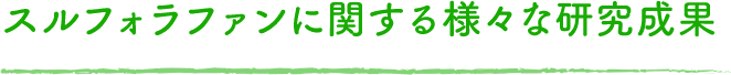 スルフォラファンに関する様々な研究