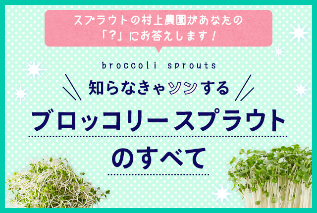 知らなきゃソンする ブロッコリースプラウトのすべて 村上農園