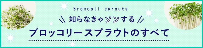 知らなきゃソンする、ブロッコリースプラウトのすべて